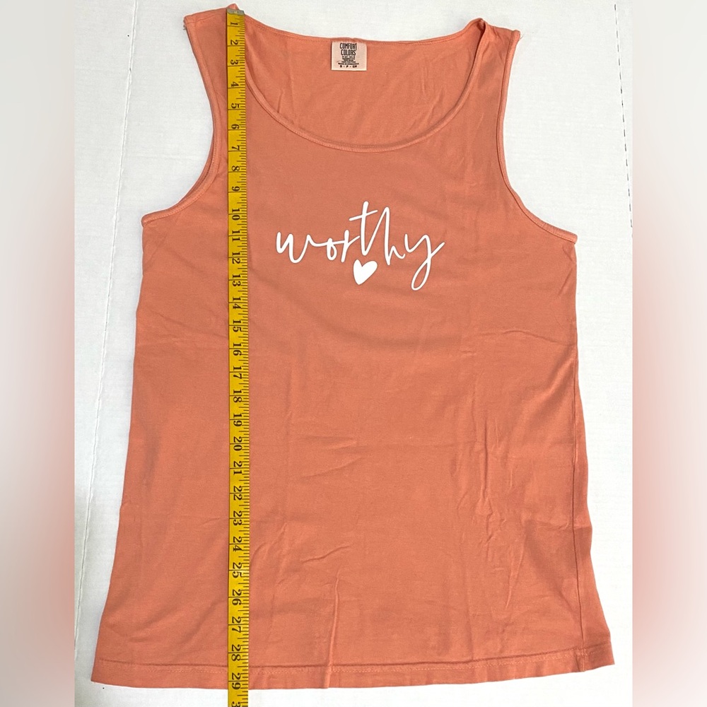 Comfort Colors Womens S Orange Worthy Cotton Tank Top Boho Summer Activewear - Picture 7 of 10